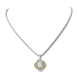14K Gold Plated Pave CZ Square Pendant Necklace – Two Tone · NK4892-2T_IM _DSC8945