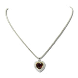 14K Gold Plated Heart CZ Halo Pendant Necklace – Two Tone/Red · NK4881-RD_IM _DSC8957