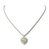 14K Gold Plated Heart CZ Halo Pendant Necklace – Two Tone/Clear · NK4881-CL_IM _DSC8958