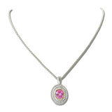 14K Gold Plated Oval CZ Two Tone Pendant Necklace – Two Tone/Pink · NK4886-PK_IM _DSC8961