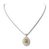 14K Gold Plated Oval CZ Two Tone Pendant Necklace – Two Tone/Topaz · NK4886-TP_IM _DSC8962