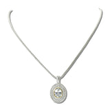 14K Gold Plated Oval CZ Two Tone Pendant Necklace – Two Tone/Clear · NK4886-CL_IM _DSC8965