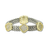 14K Gold Plated Pave Clover Station Two-Tone Magnetic Bracelet – Two Tone/Clear · 2226B_MX _DSC9022