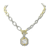 14K Gold Plated CZ Halo Detachable Pendant Toggle Chain Necklace – Default · 2280C_MX _DSC9025