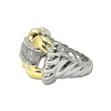 14K Gold Plated Two Tone Pave Bar CZ Ring – 7 · K2365-7_MX _DSC9033