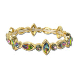 Marquise Round Rhinestone Stretch Bracelet – Gold/Volcano · CB2430VM_MUS _DSC9150