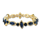 Marquise Round Rhinestone Stretch Bracelet – Gold/Montana Blue · CB2430MON_MUS _DSC9151