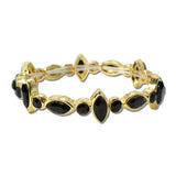 Marquise Round Rhinestone Stretch Bracelet – Gold/Black · CB2430GBLK_MUS _DSC9153