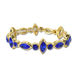 Marquise Round Rhinestone Stretch Bracelet – Gold/Royal Blue · CB2430SAP_MUS _DSC9154