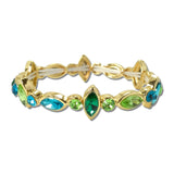 Marquise Round Rhinestone Stretch Bracelet – Gold/Blue Multi · CB2430BMLT_MUS _DSC9155