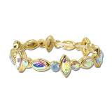 Marquise Round Rhinestone Stretch Bracelet – Gold/AB · CB2430GAB_MUS _DSC9159