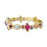 Marquise Round Rhinestone Stretch Bracelet – Gold/Pink Multi · CB2430PMLT_MUS _DSC9160