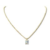 Rectangular Stone Pendant Necklace – Gold/Clear · J4170G_JH _DSC9163