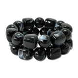 Chunky Resin Cube Round Bead Bracelet Set – Black · MBR5788BK _DSC9180