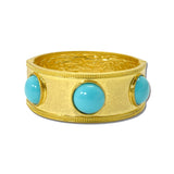 Water Resistant 24K Gold Tone Pearl Cabochon Stretch Bracelet – Turquoise · BR10021TQ _DSC9198