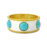 Pearl Station Wide Stretch Bracelet – Worn Gold/White · BR10037WHT_TP _DSC9200