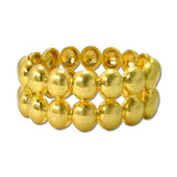 24K Gold Tone Double Row Oval Stretch Bracelet – 24K Gold Tone · BR10049VG24K_TP _DSC9202