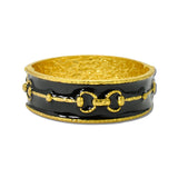 Enamel Heritage Link Stretch Bracelet – Worn Gold/Black · BR10052BK_TP _DSC9203