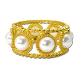 24K Gold Tone Rope Frame Pearl Stretch Bracelet – 24K Gold Tone/Pearl · BR10047PL24K_TP _DSC9205