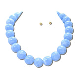 Marbled Gumball Bead Statement Necklace Set – Gold/Lt.Blue · NK30051LBU_TP _DSC9237
