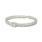 Baguette Rhinestone Open Cuff Bracelet – Silver/Clear · B8750S_JM _DSC9265