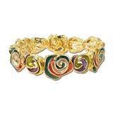 Enamel Swirl Stretch Bracelet – Gold/Multi · BR666GMT_AJ _DSC9267