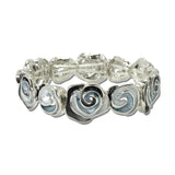 Enamel Swirl Stretch Bracelet – Silver/Black · BR666SBK_AJ _DSC9268