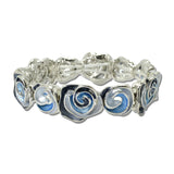 Enamel Swirl Stretch Bracelet – Silver/Blue · BR666SBL_AJ _DSC9269