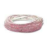 Rhinestone Stretch Tennis Bracelet Set – Silver/Pink · BR664SPK_AJ _DSC9270