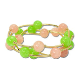 Marbled Resin Gold Tube Wrap Bracelet Set – Gold/Pink Green · BR5643PG_AJ _DSC9277