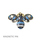 Enamel Bumble Bee Magnetic Pin Brooch – Gold/Blue · MP240BL_AJ _DSC9311
