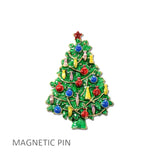 Enamel Christmas Tree Magnetic Pin Brooch – Gold/Multi · MP211G_AJ _DSC9314