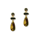 Tiered Printed Acrylic Teardrop Earrings – Gold/Camouflage · YE3402CMFG_AJ _DSC9321