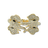 Rhinestone Elephant Head Hinged Bracelet – Gold/Clear · BA1437GCL_MQ _DSC9360