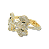 Rhinestone Elephant Head Hinged Bracelet – Gold/Clear · BA1437GCL_MQ _DSC9362