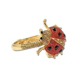 Rhinestone Ladybug Hinged Bracelet – Gold/Red · BA1438GRED_MQ _DSC9371
