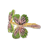 Sorority Rhinestone Butterfly Hinged Bracelet – Gold/Pink Green · BA1433PNG_MQ _DSC9373