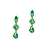 Faceted Rhinestone Tiered Drop Earrings – Gold/Green · ER2696OLIX_MQ _DSC9386