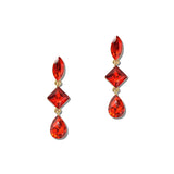 Faceted Rhinestone Tiered Drop Earrings – Gold/Red · ER2696RED_MQ _DSC9391