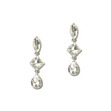 Faceted Rhinestone Tiered Drop Earrings – Silver/Clear · ER2696SCL_MQ _DSC9395