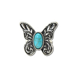 Western Butterfly Filigree Cuff Ring – Silver Burnished/Turquoise · SR0875SBTQ_SW _DSC9501