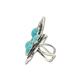Western Butterfly Stone Cuff Ring – Silver Burnished/Turquoise · SR0918SBTQ_SW _DSC9504