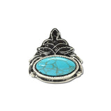 Western Oval Cuff Ring – Silver Burnished/Turquoise · SR0920SBTQ_SW _DSC9505