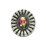 Western Oval Rhinestone Concho Stretch Ring – Silver Burnished/Volcano · SR0909SBVOL_SW _DSC9519