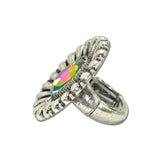 Western Oval Rhinestone Concho Stretch Ring – Silver Burnished/Volcano · SR0909SBVOL_SW _DSC9520
