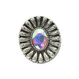 Western Oval Rhinestone Concho Stretch Ring – Silver Burnished/AB · SR0909SBAB_SW _DSC9521
