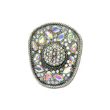 Western Rhinestone Pave Cowboy Hat Stretch Ring – Silver Burnished/AB · SR0914SBAB_SW _DSC9525