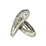 Western Rhinestone Pave Cowboy Hat Stretch Ring – Silver Burnished/AB · SR0914SBAB_SW _DSC9526