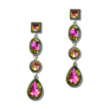 Western Linked Rhinestone Teardrop Earrings – Silver Burnished/Volcano · SE3391VOL_SW _DSC9550