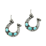 Western Horseshoe Stone Drop Earrings – Silver Burnished/Turquoise · SE3368SBTQ_SW _DSC9557